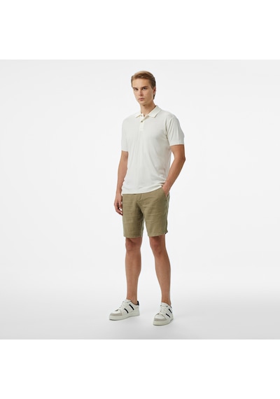 Nautica Erkek Ekru Classic Fit Polo Düz K55329t Krem