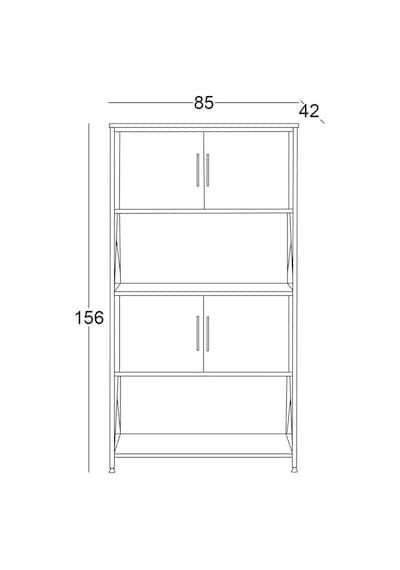 Linen 156 Lık 4 Bölmeli 2 Raflı 2 Kabin Kitaplık