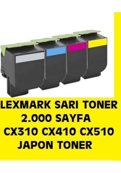 Lexmark Cx310Dn Cx410Dn Cx510Dn Sarı Toner 80C8Sy0 80C80Y0