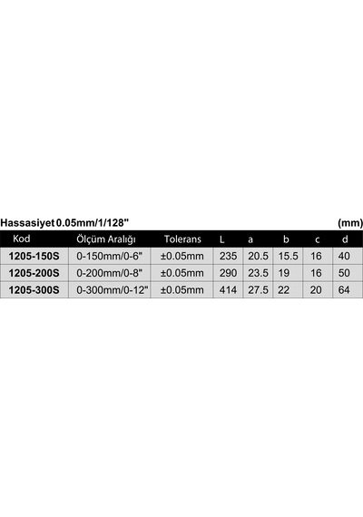 Insize 1205-200S Mekanik Kumpas | 200 Mm |