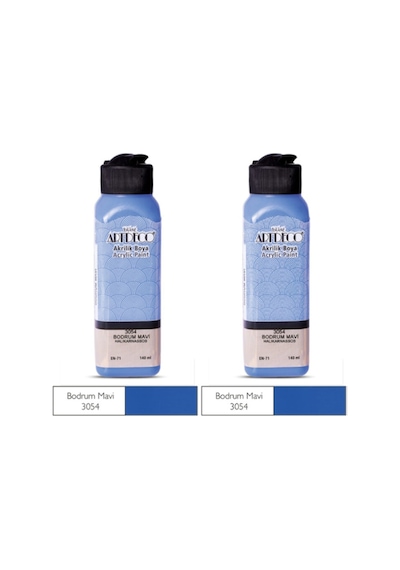 2 Li Akrilik Boya 140 Ml Renk Seçmeli Canlı Ve Pastel 3054 - Bodrum Mavi