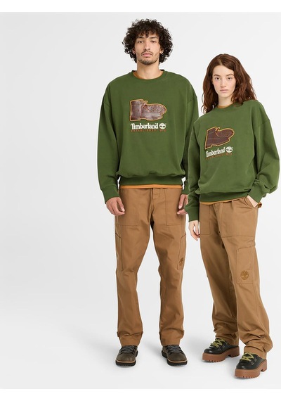 Timberland New Box Fit Badge Crew Neck Erkek Sweatshırt Tb0a62xkeın1 Siyah