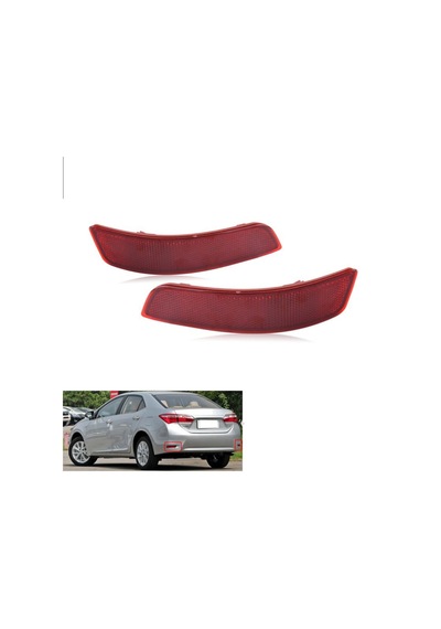 Enva Toyota Corolla Uyumlu Sağ + Sol Arka Tampon Reflektörü Takim 2014-2017