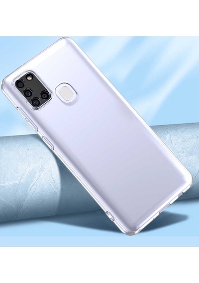 Galaxy A21S Kılıf Kamera Korumalı Süper Silikon Kapak Renksiz