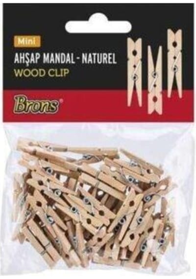 Ahşap Mandal Naturel Mini 4 Lü Paket