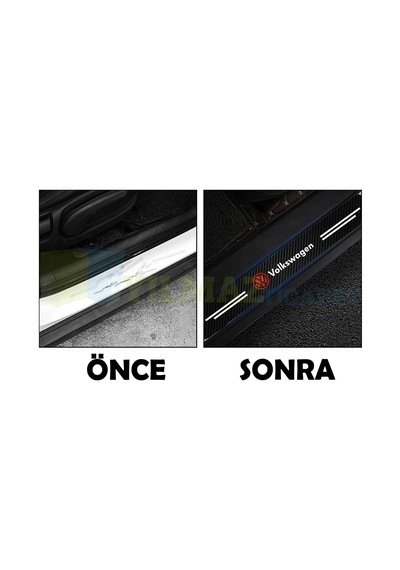 Volkswagen Karbon Kapı Eşiği Koruma Araba Oto Sticker 4 Parça