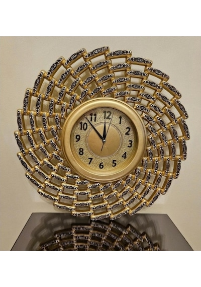 49 Cm Esma'ül Hüsna Gold Duvar Saati Renkli