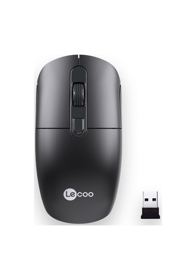 Lecoo, M2001 Kablosuz+usb 1600dpı+4 Tuşlu Siyah Mouse