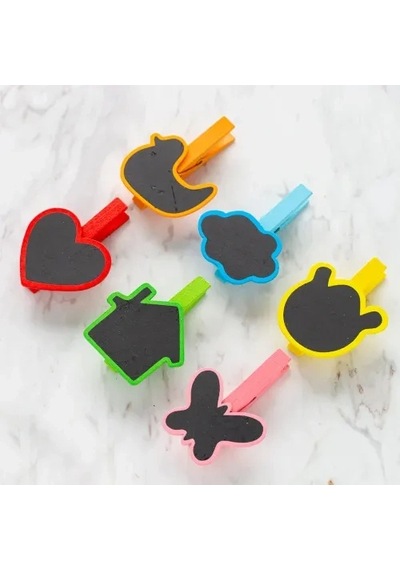 Hubrendy Emin Desenli Notlu Ahşap Mandal 6'lı Set - 10 Paket