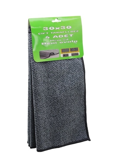 4pcs 30x30cm Çift Taraflı Mikrofiber - Tel Bez Zor Kir Bezi Hem Sil - Hem Ovala 4741
