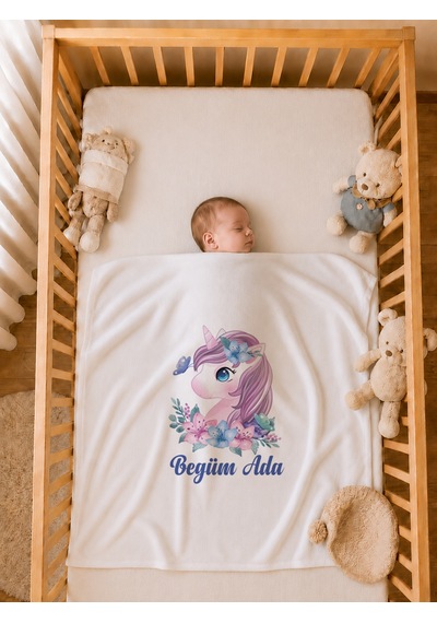 Pia Baby Kız Bebek Yeni Doğan Tulum Seti 4 Lü %100 Pamuk İsimli Organik Baskılı Battaniyeli 2028bt3x Ekru