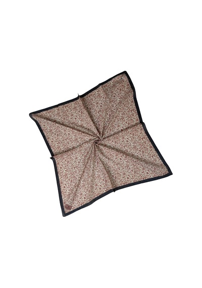 Mim Eşarp Mim Prime Pamuk Çiçek Desenli Eşarp 90x90 Cm Siyah - Tarçın