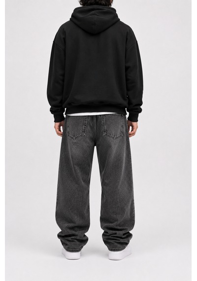 Lyvens Erkek Füme Bol Paça Baggy Jean Pantolon
