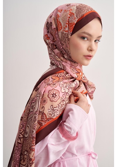 Carell Royal Bordo Vela Floş Şal Çok Renkli