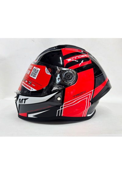 Mt Stinger 2 Tron B15 Şefaf Vizörlü V-28B Kapalı Kask Parlak Kırmızı