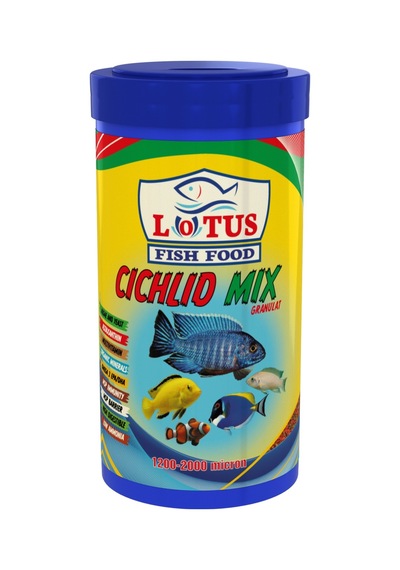 Cichlid Mix 1000ml ve Red Granules 250ml Malawi Balık Yemi