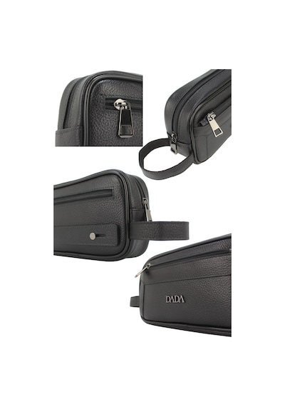 Dada Hakiki Deri Piremium Siyah Renk Erkek El Çantası 250 Gr Erkek El Portföyü Erkek Bakım Çantası Clutch