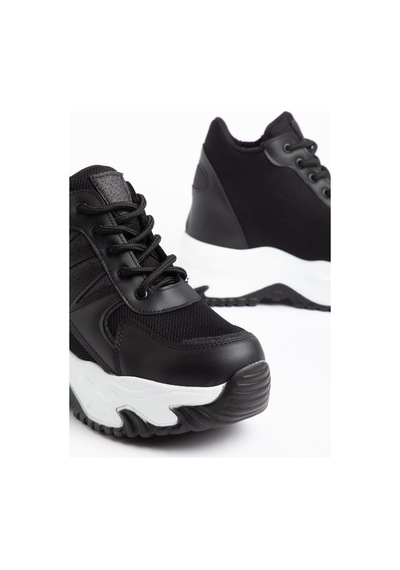Suins Juvina Model Yüksek Gizli Topuklu Kadın Spor Ayakkabı Sneaker Siyah Suins Juvina Model Yüksek Gizli Topuklu Kadın Spor Ayakkabı Sneaker Siyah
