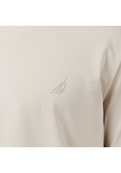Nautica Erkek Bej Regular Fit T-shirt Düz V65361t Bej