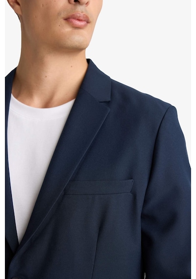 Defacto Slim Fit Dar Kesim Çapraz Dokuma Düğmeli Blazer Ceket F7232AX25AU