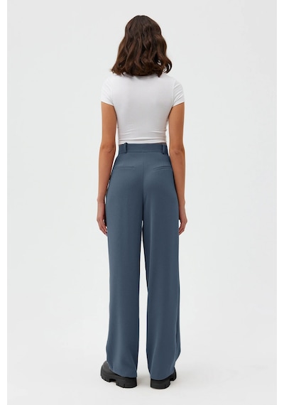Açelyaokcu Premium Lowry Wide Leg Palazzo Dokuma Pantolon Petrol