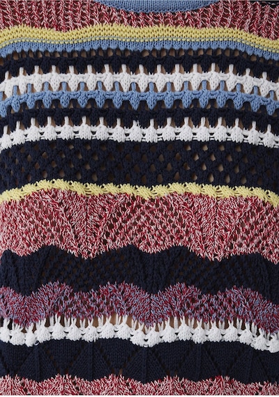 Mavi Yuvarlak Yaka Kazak Multicolor Çok Renkli