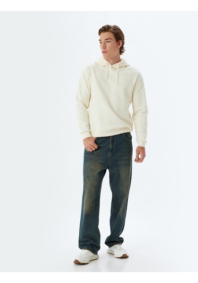 Koton Erkek Sweatshirt Ekru 5wam70001mk 25ky59000107 Y5915 Ekru