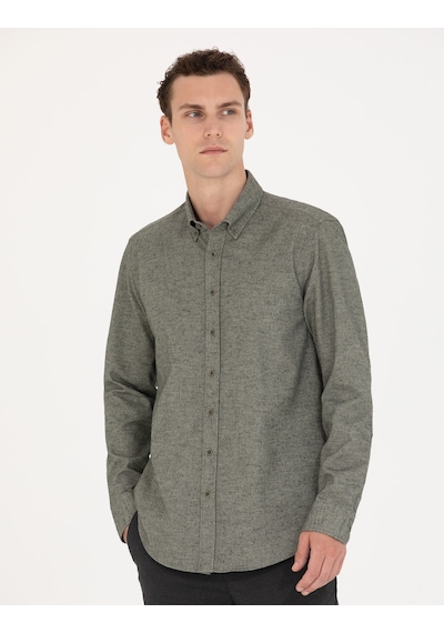 Pierre Cardin Erkek Yeşil Desenli Gömlek 50274660-vr054 Yeşil