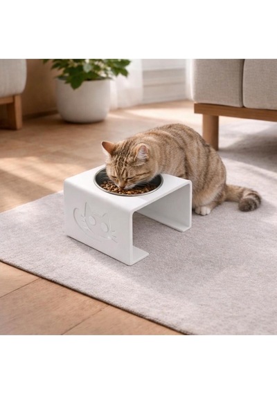 Kedi Mama Kabı İsimli Kişiye Özel Yükseltilmiş Mama Ve Su Kabı Standı Evcil Hayvan Besleme Kabı