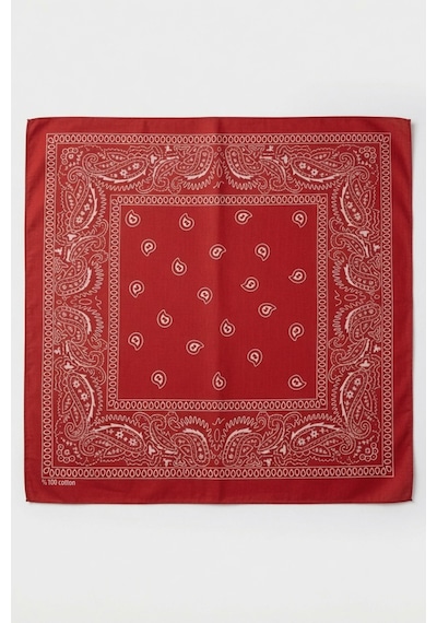 Mollycrush Unisex Kırmızı Şal Desenli Fular Günlük Saç Aksesuarı, Boyunluk Ve Outdoor Bandana Kırmızı