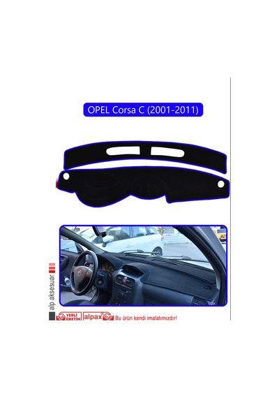Opel Corsa C 2001-2011 Torpido Koruma Halısı Mavi Kenar
