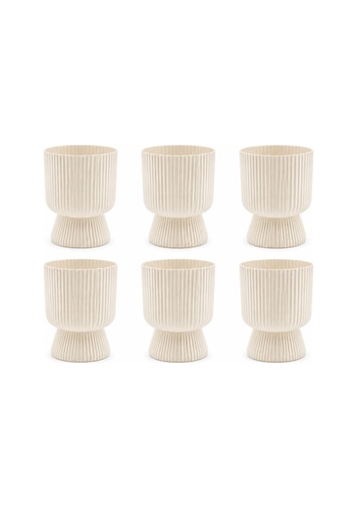 So-ltsa03 Lotus Ayaklı Plastik Vazo Çiçek Saksı 10,5 Lt No: 3 Kum Beji 6 Adet