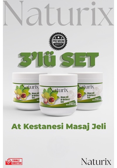 Naturix At Kestanesi Balsamı Masaj Jeli 3'lü Eko Paket - 500 Ml