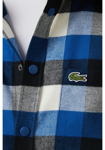 Lacoste Men's Loose Fit Button-down Linen Shirt Rahat Kesim Pamuklu Kareli Erkek Gömlek Mavi Lacoste Men's Loose Fit Button-down Linen Shirt Rahat Kesim Pamuklu Kareli Erkek Gömlek Mavi