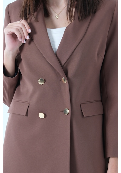 Feminist Açık Kahverengi Kadın Dört Düğmeli Kruvaze Blazer Ceket & Pantolon Takım 0106305 Feminist Açık Kahverengi Kadın Dört Düğmeli Kruvaze Blazer Ceket & Pantolon Takım 0106305