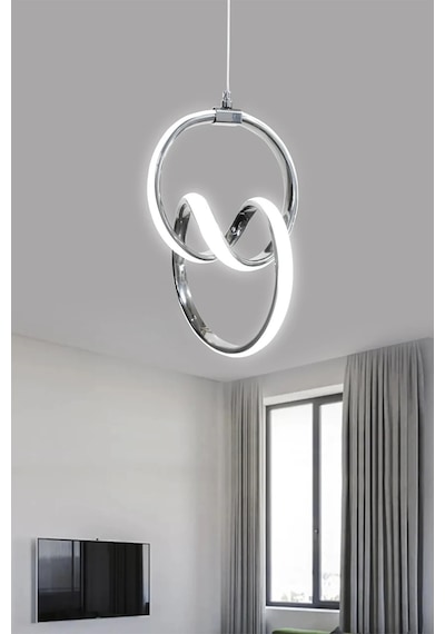 İmza Led Avize - 3 Renk Kumandalı Krom Krom