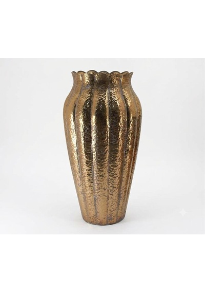 Panalı Metal Dekoratif Vazo Büyük Boy 68,5 X 35,5 Cm Altın