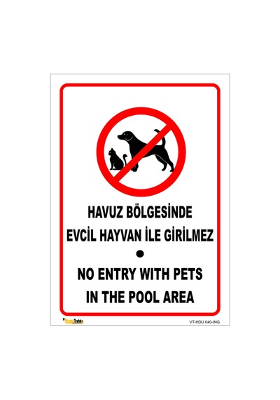 Havuz Bölgesine Evcil Hayvan 25x35 Cm Sticker Hdu 040ıng-03
