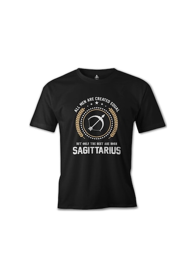 Burç - Sagittarius Siyah Erkek Tshirt