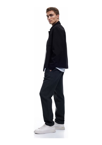 Koton Pileli Dokulu Cepli Slim Fit Pantolon Antrasit 7wam40004hk