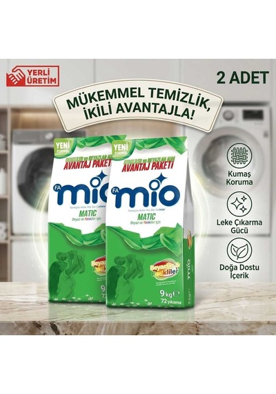 Mio Matik Beyazlar & Renkliler 9 Kg X 2 Adet