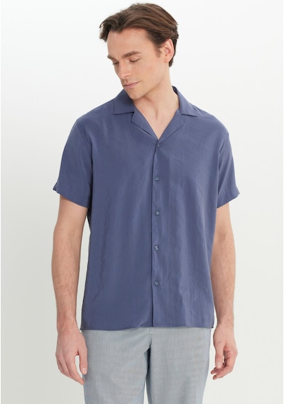 AC&Co / Altınyıldız Classics Erkek Lacı Yumuşak Dokulu Comfort Fit Rahat Kesim Hawai Yaka Gömlek Lacı