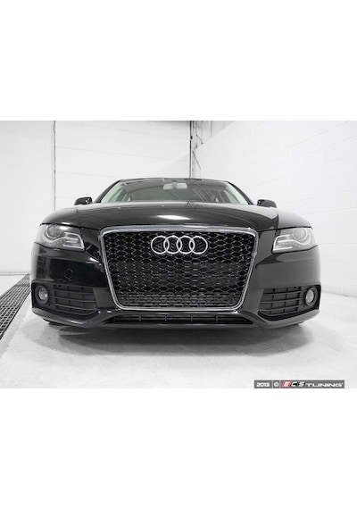 Autogp Audi A4 Rs4 Ön Panjur Izgara 2008 / 2012 B8 Oem Krom Siyah Agp230201