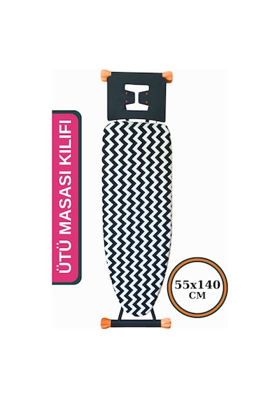 Ütü Masası Kılıfı İpli Stoperli Keçeli Örtüsü Bezi 55x140 Zebra