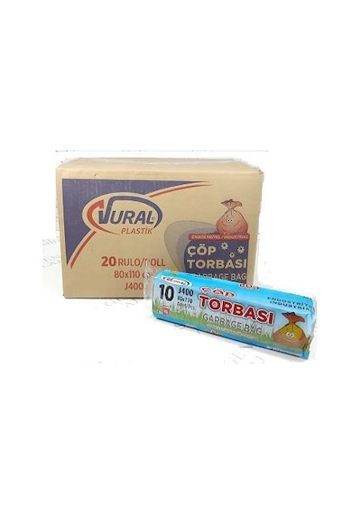 Vural Jumbo J400 Siyah Çöp Torbası 80X110 400 G. Koli 20X10 Lu