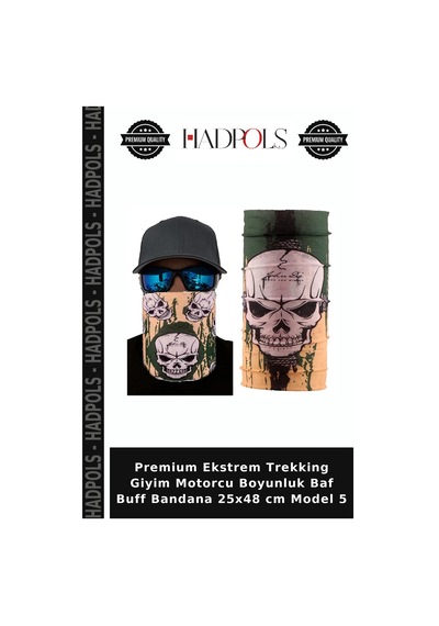 Hadpols Premium Ekstrem Trekking Giyim Motorcu Boyunluk Baf Buff Bandana 25x48 Cm Model 5 Çok Renkli