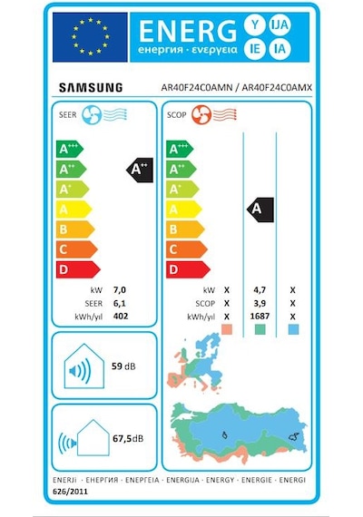 Samsung AR40F24C0AM/SK 24000 Btu Inverter Klima