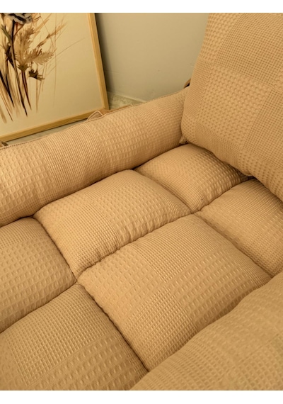 %100 Pamuk Çift Katlı Çift Kullanımlı Anne Yanı Yatağı Kahve 40 x 90 x 10 CM