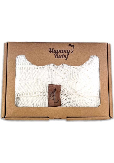 Mummy's Baby Tencel Örgü Dantel Desen Bebek Battaniyesi 80x100 Ekru