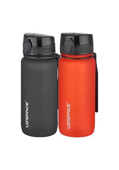 Uzspace 2'li Tritan Matara Seti 650 Ml 14 Farklı Renk Seçeneği Fiftyfifty -3037seta Siyah-Fantasyred